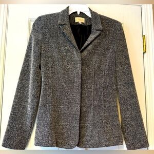 Cache Black and White Tweed Blazer Elegant‎ Suit Jacket